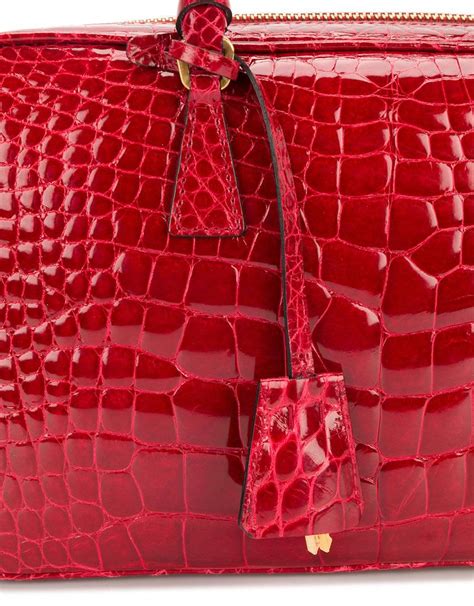 Arqué alligator mini bag Prada Red in Alligator .